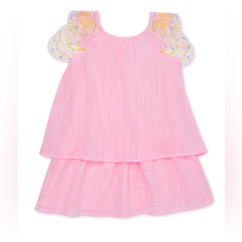 Easter 🐣 Forever Me Toddler Girl Butterfly Wing Linen Dress - Picture 1 of 8